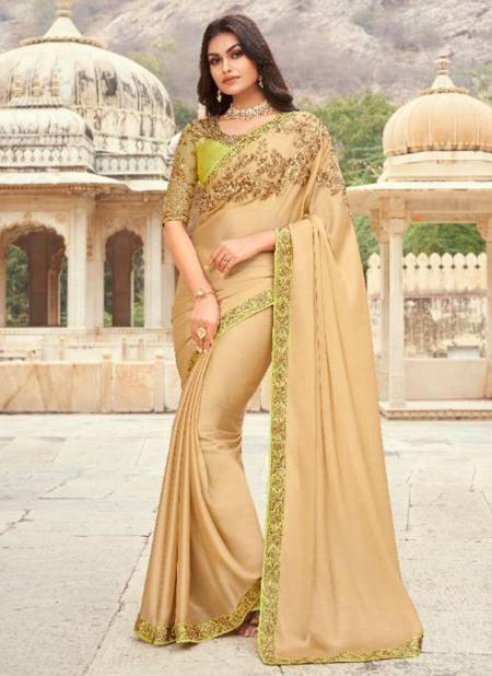 Beige Colour TFH SANDAL WOOD 8th EDITION Latest Stylish Fancy Party Wear Mix Silk Heavy Designer Saree Collection SW-803